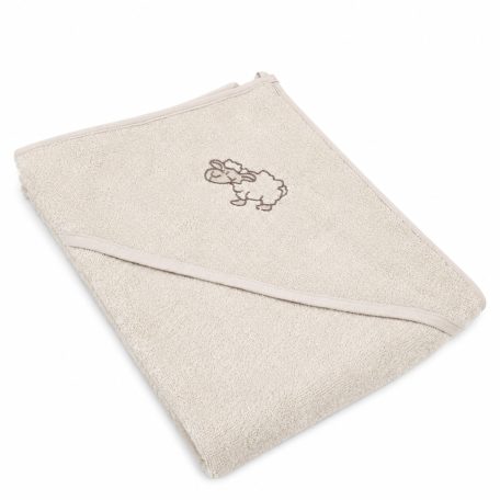 Vaganza hímzett fürdőlepedő, fürdetőkesztyűvel 110*110 cm - Drapp bari