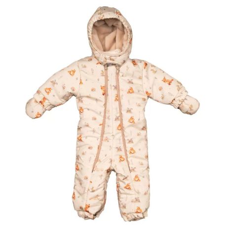 Mintás vízlepergetős, kapucnis bélelt overall kesztyűvel (68-74) 