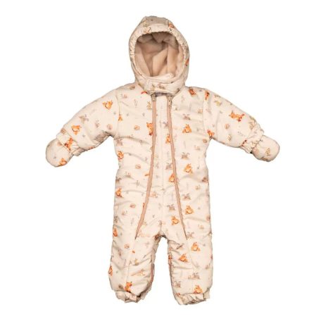 Mintás vízlepergetős, kapucnis bélelt overall kesztyűvel (68-74) 