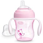 Chicco Transition Cup leszoktató itatópohár  4m+ 200ml - rózsaszín madár 