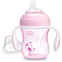   Chicco Transition Cup leszoktató itatópohár  4m+ 200ml - rózsaszín madár 