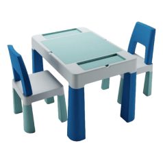   Tega Baby Teggi Multifun kisasztal + 2 db szék szett - türkiz/sötétkék/szürke