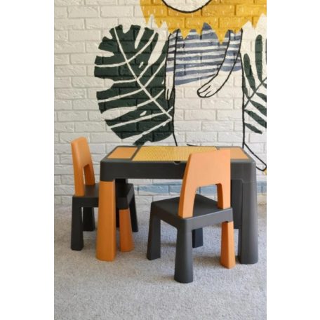 Tega Baby Teggi Multifun kisasztal + 2 db szék szett - grafitszürke/mustársárga