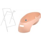 Tega Baby TEGGI 83 cm babakád hőmérővel + kádállvány - light pink