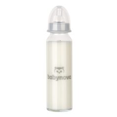   Baby-Nova üveg cumisüveg 240 ml 0-24hó szilikon cumival M-es