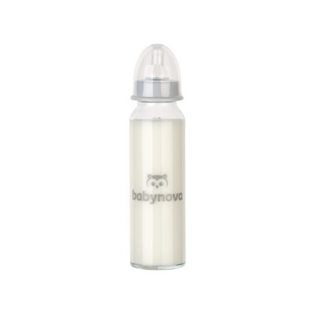 Baby-Nova üveg cumisüveg 240 ml 0-24hó szilikon cumival M-es
