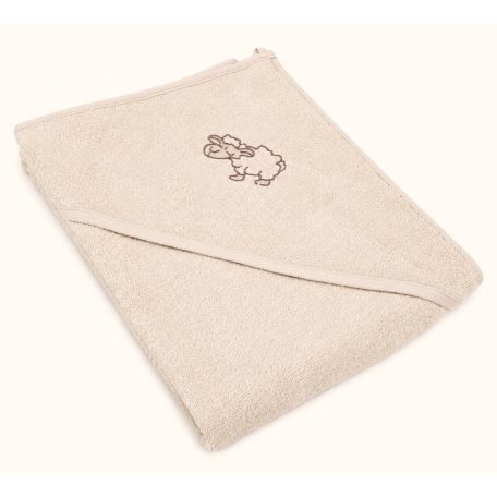 Vaganza hímzett fürdőlepedő, fürdetőkesztyűvel 80*80 cm - Drapp bari