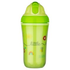   Baby-Nova duplafalú, szívószálas itatópohár 250 ml 6ho+ (zöld)