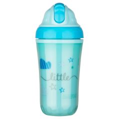   Baby-Nova duplafalú, szívószálas itatópohár 250 ml 6ho+ (kék)
