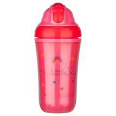  Baby-Nova duplafalú, szívószálas itatópohár 250 ml 6ho+ (rózsaszín)