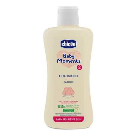 Chicco Fürdető olaj 200 ml - sensitive gyapotolaj és E-vitamin 0+