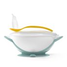 BabyOno tapadós fedeles tányér kanállal - menta