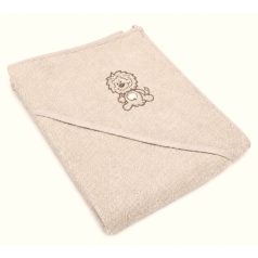   Vaganza hímzett fürdőlepedő, fürdetőkesztyűvel 80*80 cm - Drapp oroszlán