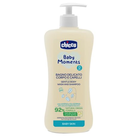 Chicco Fürdető & sampon 500 ml - újszülöttbőrre
zabkivonat és növényi glicerin, semleges pH 0+