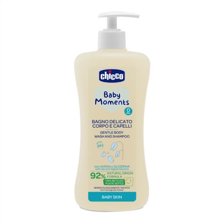 Chicco Fürdető & sampon 500 ml - újszülöttbőrre
zabkivonat és növényi glicerin, semleges pH 0+