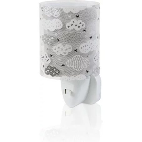 Dalber Clouds gyerek konnektorlámpa, 1x0,3W E14 LED  - Felhős szürke