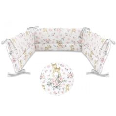 Baby Shop fejvédő kiságyba - őzike szürke/rózsaszín 