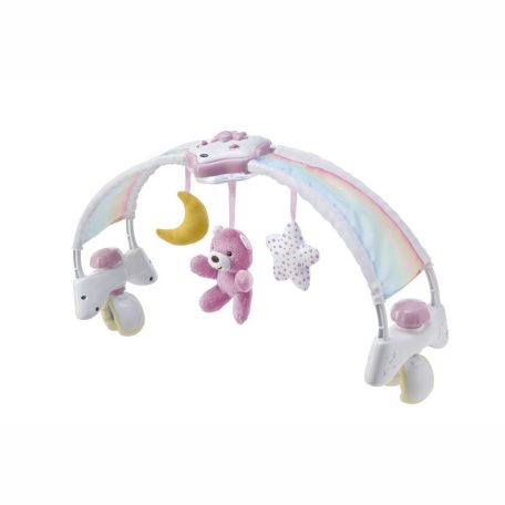 Chicco Rainbow Sky kiságy játékhíd és éjszakai fény elemes 0+ rózsaszín