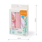 BabyOno 3 db-os színes,mintás textil pelenka bambusz - rózsaszín