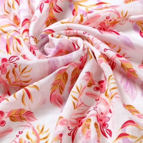 BabyOno 3 db-os színes,mintás textil pelenka bambusz - rózsaszín
