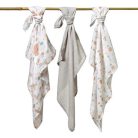 BabyOno 3 db-os színes,mintás textil pelenka bambusz - v.szürke