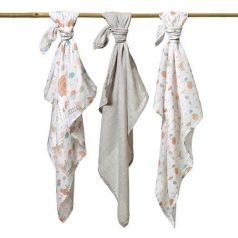  BabyOno 3 db-os színes,mintás textil pelenka bambusz - v.szürke