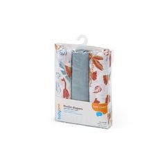 BabyOno 3 db-os színes,mintás textil pelenka - acélkék