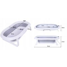   Premium Összecsukható kád hőmérővel és anatómiai támasztékkal + állvány - Blue