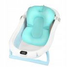 Premium Összecsukható kád hőmérővel és anatómiai támasztékkal + állvány - Blue