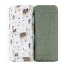 P&M Bambusz muszlin 2db-os kifogó szett 120×120 cm - Llama Vibes