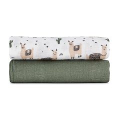   P&M Bambusz muszlin 2db-os kifogó szett 120×120 cm - Llama Vibes