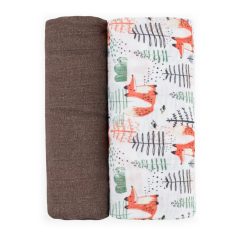   P&M Bambusz muszlin 2db-os kifogó szett 120×120 cm - Forest Fox
