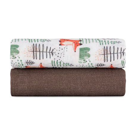 P&M Bambusz muszlin 2db-os kifogó szett 120×120 cm - Forest Fox