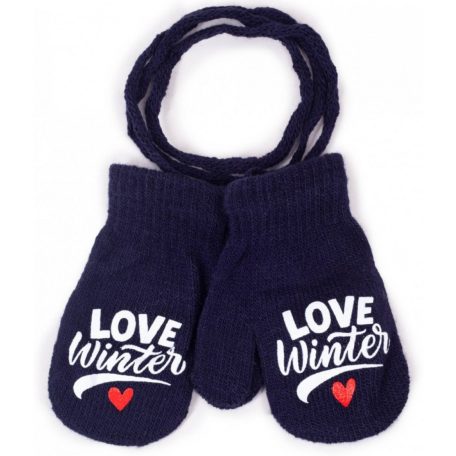 Yo! Bébi téli kesztyű 10 cm - Kék Love Winter