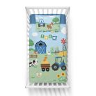 Pamut ágynemű huzat 90*120 cm - Farm kék traktorral 