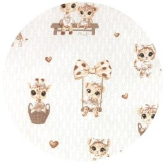   Baby Shop 3 részes ágynemű garnitúra - zsiráf bézs/rózsaszín