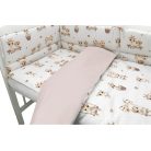 Baby Shop 3 részes ágynemű garnitúra - zsiráf bézs/rózsaszín