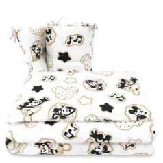 Baby Shop 3 részes ágynemű garnitúra - Mickey bézs 