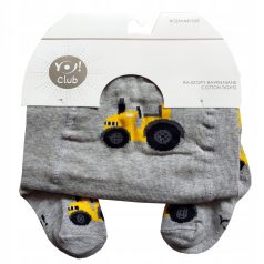 Yo! Baby pamut harisnya fiú (68-74) - sárga traktor