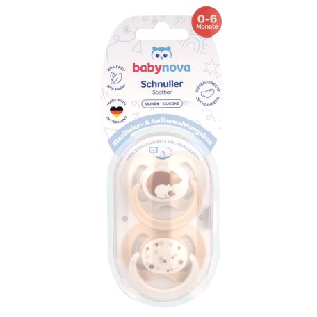 Baby-Nova szilikon fogszabályzós cumi 0-6 hó 2db/csom - maci