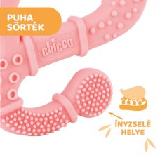   Chicco szuperpuha szilikon rágóka - Kaméleon rózsaszín 2hó+