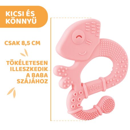 Chicco szuperpuha szilikon rágóka - Kaméleon rózsaszín 2hó+