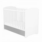 Timba Erik 70x140cm-es átalakítható zárt végű ágyneműtartós gyermekágy - 
ezüst-Fehér