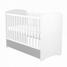 Timba Erik 70x140cm-es átalakítható zárt végű ágyneműtartós gyermekágy - 
ezüst-Fehér