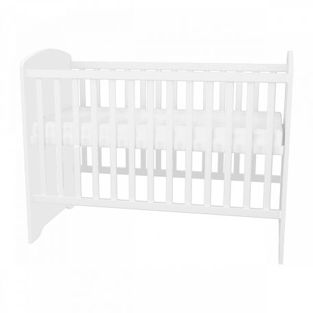 Timba Erik 70x140cm-es átalakítható zárt végű ágyneműtartós gyermekágy - 
ezüst-Fehér