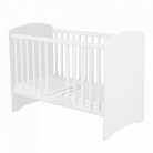 Timba Erik 70x140cm-es átalakítható zárt végű ágyneműtartós gyermekágy - 
ezüst-Fehér