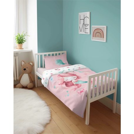 Pamut ágynemű huzat 100*135 cm - Sellő púderrózsaszín