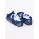 Yo! Bébi Kocsicipő 3-9 hó kék pöttyös masnival