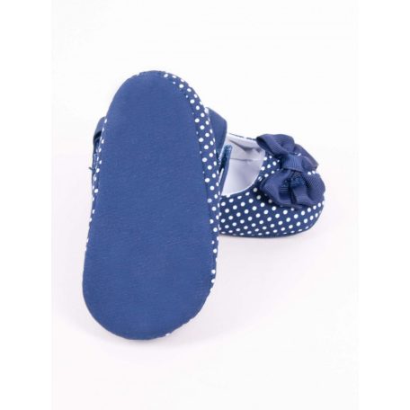 Yo! Bébi Kocsicipő 9-15 hó kék pöttyös masnival