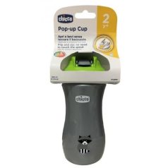 Chicco Kids Pop-Up 350ml szívószálas kulacs 2év+ Zöld